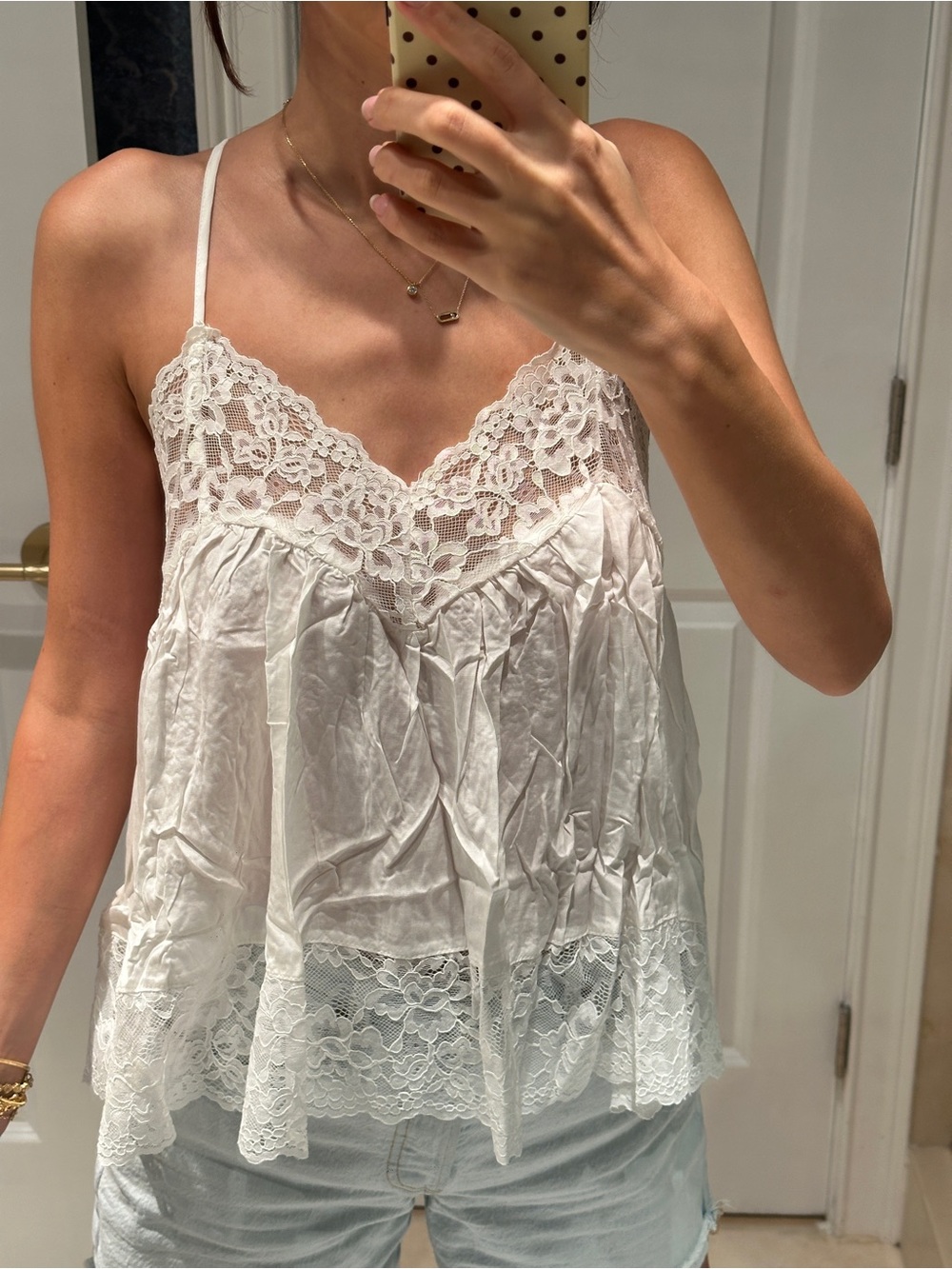 White Lace Trim Camisole